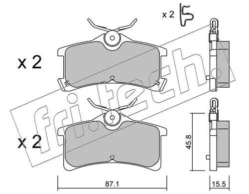 Handler.Part Brake pad set, disc brake fri.tech. 4650 1