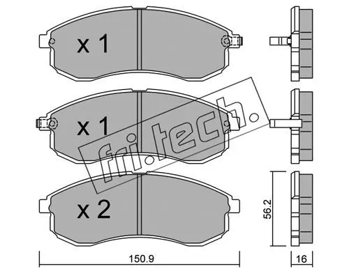 Handler.Part Brake pad set, disc brake fri.tech. 4980 1