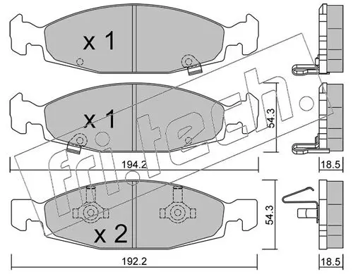 Handler.Part Brake pad set, disc brake fri.tech. 5410 1