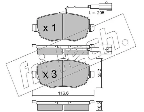 Handler.Part Brake pad set, disc brake fri.tech. 5441 1