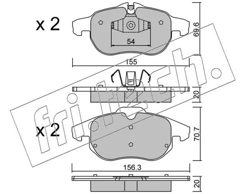 Handler.Part Brake pad set, disc brake fri.tech. 5564 1