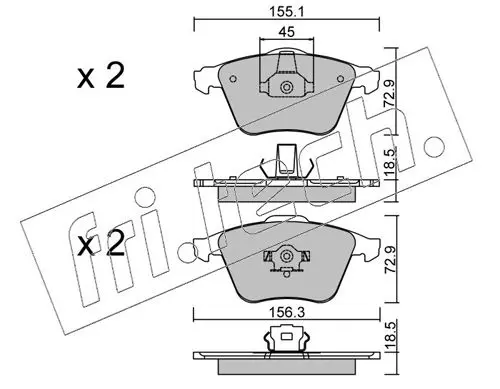 Handler.Part Brake pad set, disc brake fri.tech. 5653 1