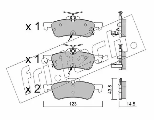 Handler.Part Brake pad set, disc brake fri.tech. 5722 1