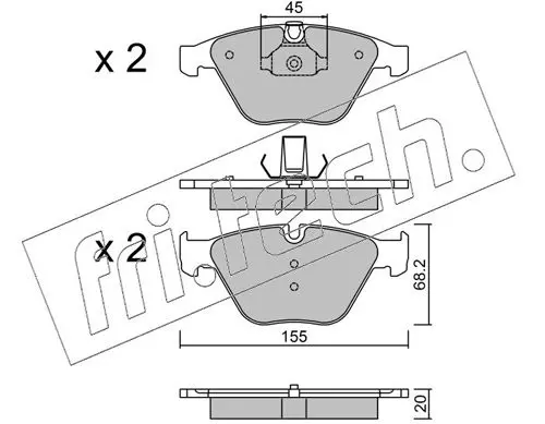 Handler.Part Brake pad set, disc brake fri.tech. 5748 1