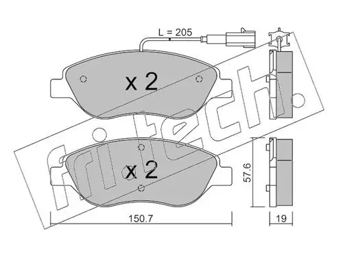 Handler.Part Brake pad set, disc brake fri.tech. 5931 1