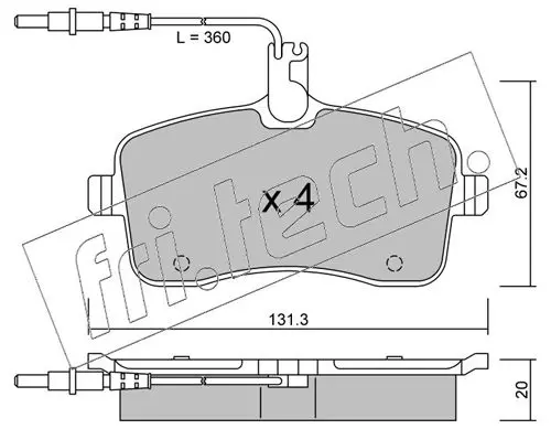 Handler.Part Brake pad set, disc brake fri.tech. 6160 1