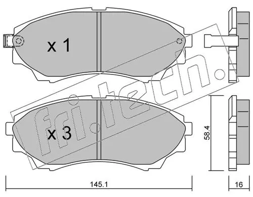 Handler.Part Brake pad set, disc brake fri.tech. 6260 1