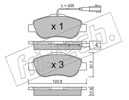 Handler.Part Brake pad set, disc brake fri.tech. 6541 1