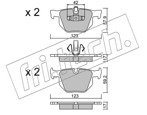 Handler.Part Brake pad set, disc brake fri.tech. 6590 1