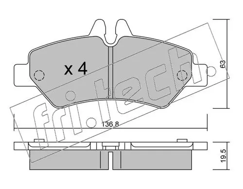 Handler.Part Brake pad set, disc brake fri.tech. 6880 1