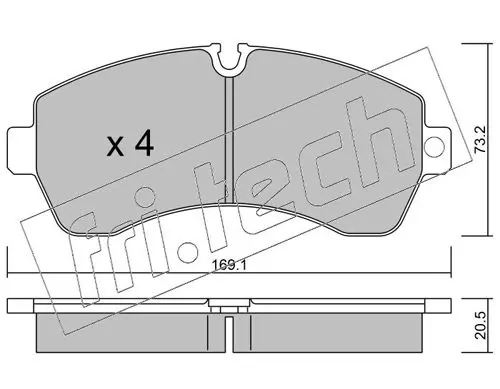 Handler.Part Brake pad set, disc brake fri.tech. 6890 1