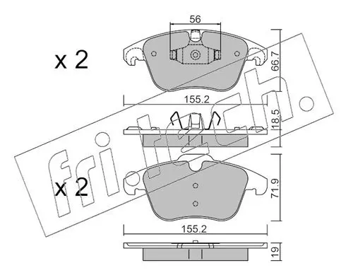 Handler.Part Brake pad set, disc brake fri.tech. 6913 1