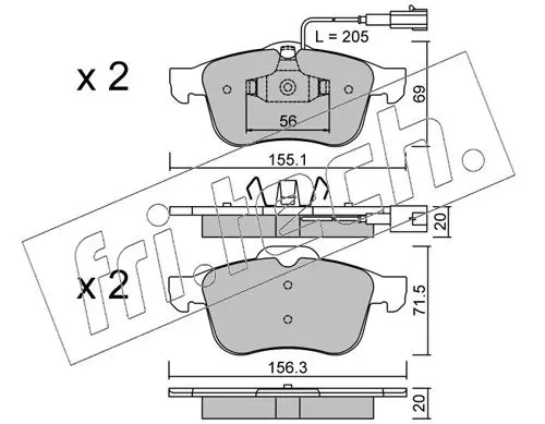 Handler.Part Brake pad set, disc brake fri.tech. 7190 1