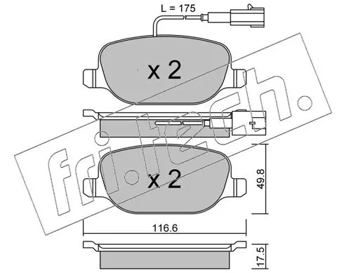 Handler.Part Brake pad set, disc brake fri.tech. 7201 1