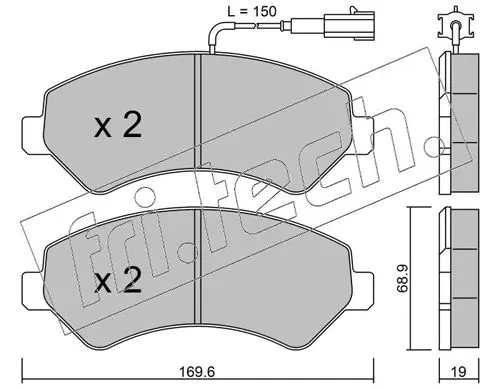 Handler.Part Brake pad set, disc brake fri.tech. 7251 1