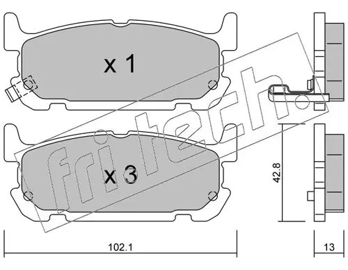 Handler.Part Brake pad set, disc brake fri.tech. 7500 1