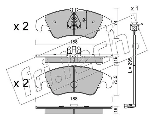 Handler.Part Brake pad set, disc brake fri.tech. 7910W 1