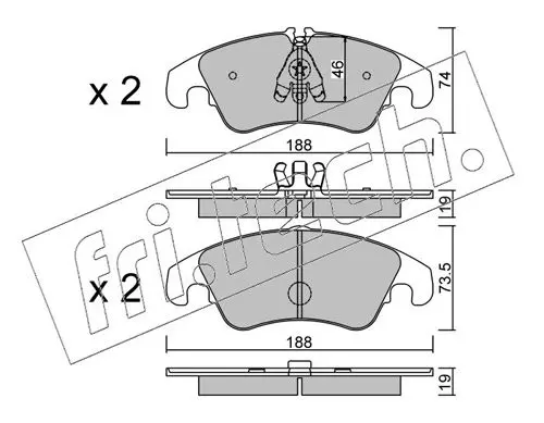 Handler.Part Brake pad set, disc brake fri.tech. 7914 1