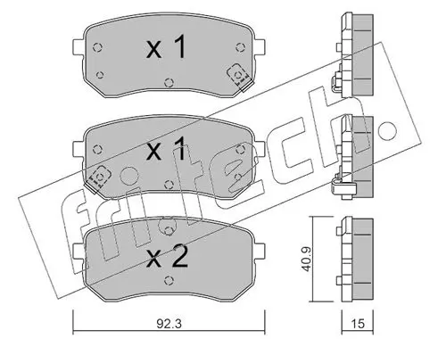 Handler.Part Brake pad set, disc brake fri.tech. 8310 1