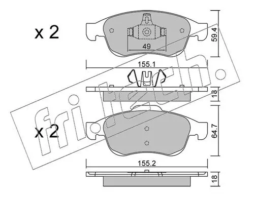 Handler.Part Brake pad set, disc brake fri.tech. 8330 1