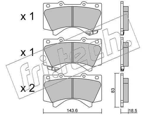 Handler.Part Brake pad set, disc brake fri.tech. 8370 1