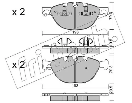 Handler.Part Brake pad set, disc brake fri.tech. 8390 1