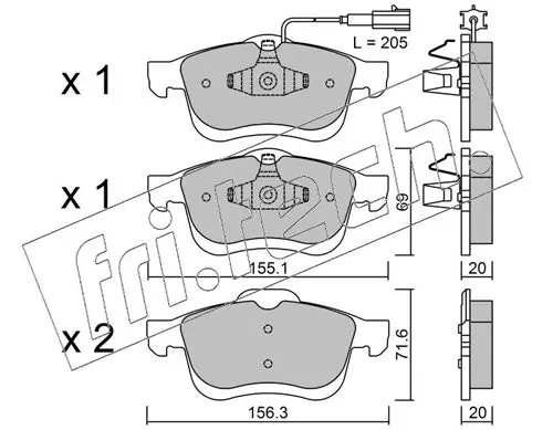 Handler.Part Brake pad set, disc brake fri.tech. 8400 1