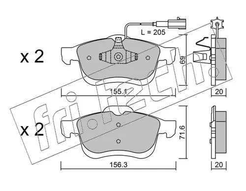 Handler.Part Brake pad set, disc brake fri.tech. 8401 1