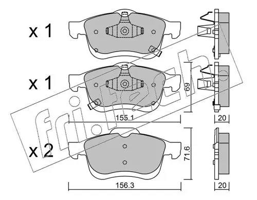 Handler.Part Brake pad set, disc brake fri.tech. 8402 1