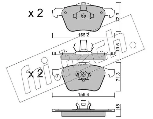 Handler.Part Brake pad set, disc brake fri.tech. 8500 1