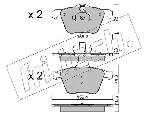 Handler.Part Brake pad set, disc brake fri.tech. 8520 1