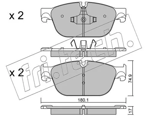 Handler.Part Brake pad set, disc brake fri.tech. 8710 1