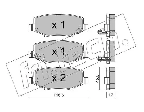 Handler.Part Brake pad set, disc brake fri.tech. 8801 1