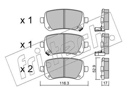 Handler.Part Brake pad set, disc brake fri.tech. 8810 1