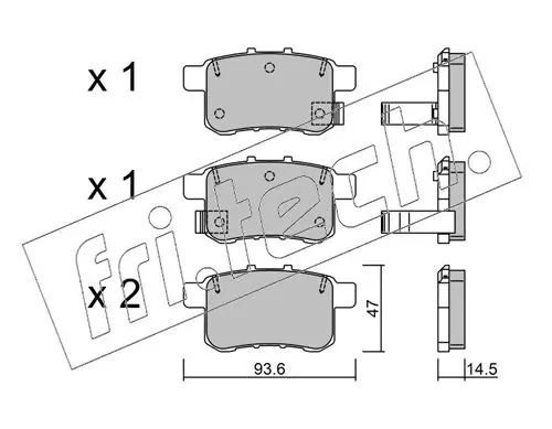 Handler.Part Brake pad set, disc brake fri.tech. 8850 1