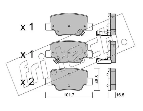 Handler.Part Brake pad set, disc brake fri.tech. 8970 1