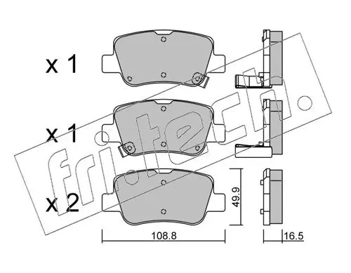 Handler.Part Brake pad set, disc brake fri.tech. 8980 1