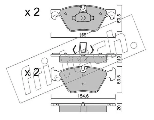 Handler.Part Brake pad set, disc brake fri.tech. 9350 1