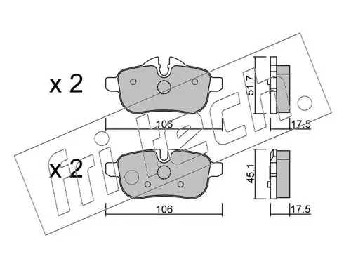 Handler.Part Brake pad set, disc brake fri.tech. 9370 1