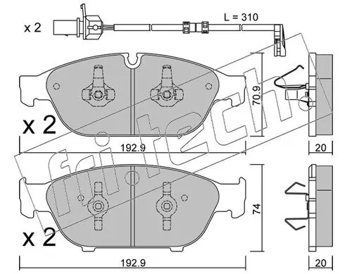 Handler.Part Brake pad set, disc brake fri.tech. 9690W 1