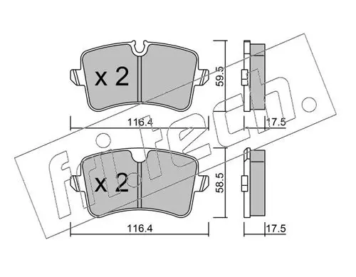 Handler.Part Brake pad set, disc brake fri.tech. 9710 1