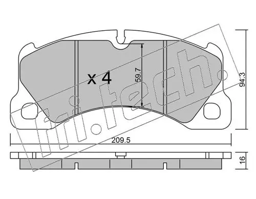 Handler.Part Brake pad set, disc brake fri.tech. 9730 1