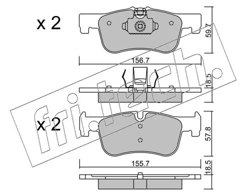 Handler.Part Brake pad set, disc brake fri.tech. 9750 1