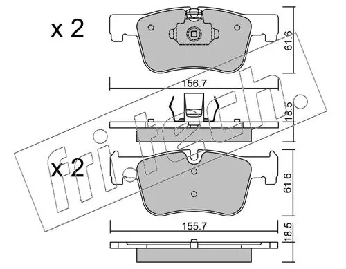 Handler.Part Brake pad set, disc brake fri.tech. 9760 1