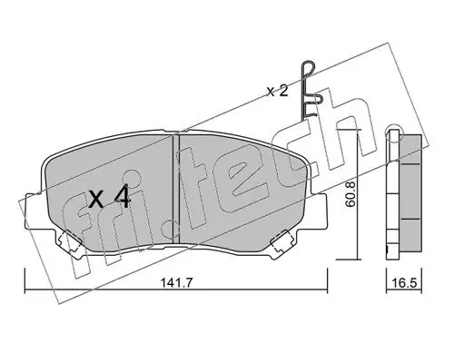 Handler.Part Brake pad set, disc brake fri.tech. 9850 1