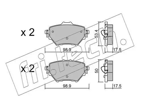 Handler.Part Brake pad set, disc brake fri.tech. 10030 1