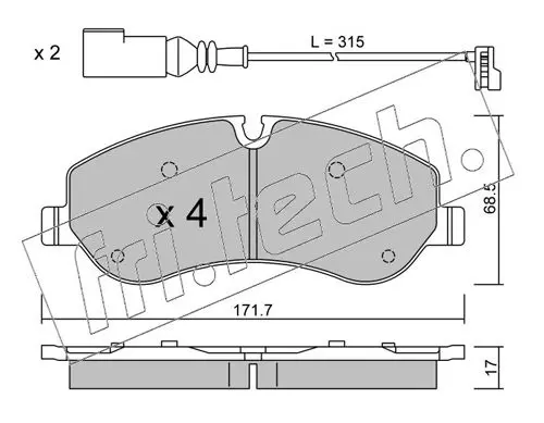 Handler.Part Brake pad set, disc brake fri.tech. 10060 1