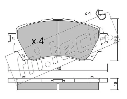 Handler.Part Brake pad set, disc brake fri.tech. 10100 1