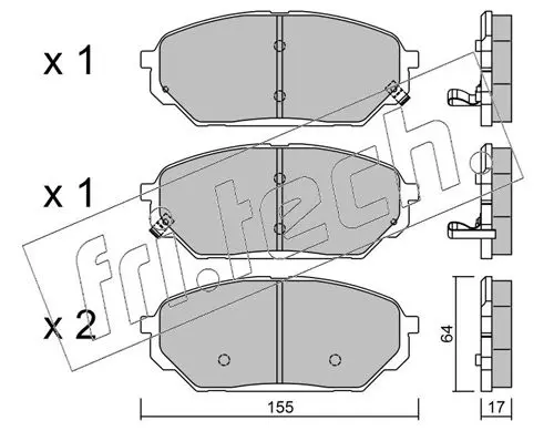 Handler.Part Brake pad set, disc brake fri.tech. 10150 1