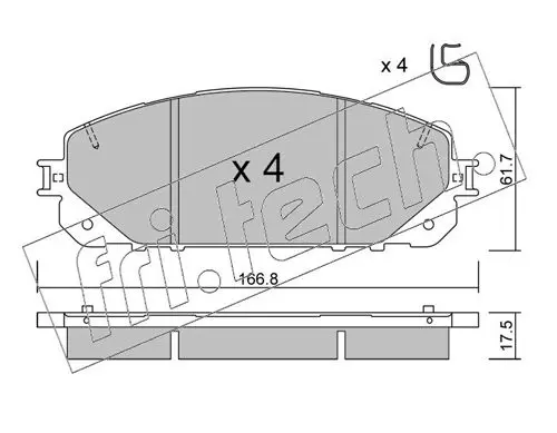 Handler.Part Brake pad set, disc brake fri.tech. 10160 1